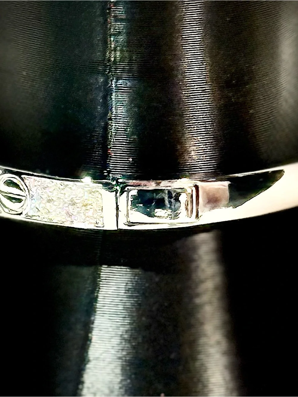 Silver CZ Motif Bangle and Ring Set - Women's Jewelry